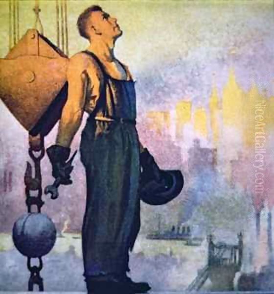 The Builder Oil Painting by Gerrit Beneker