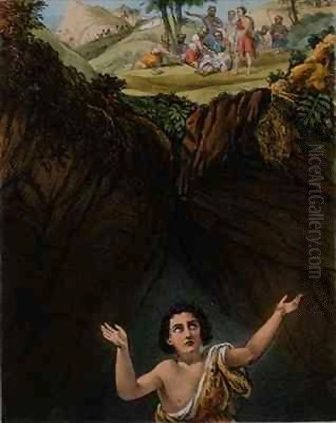 Joseph Cast into the Pit by his Brethren Oil Painting by Siegfried Detler Bendixen