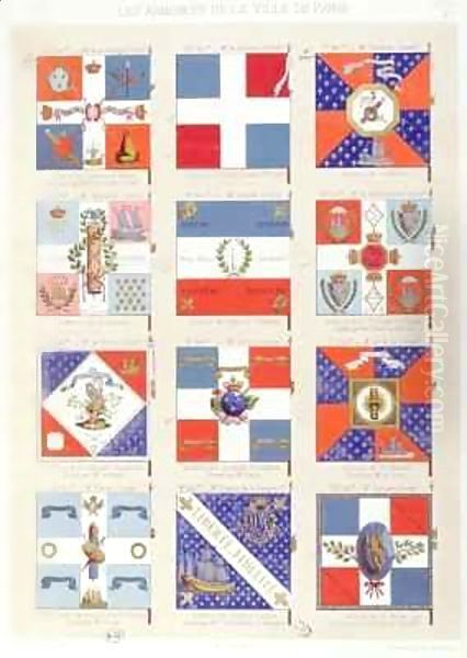 Flags of the various Districts of Paris Oil Painting by Benard