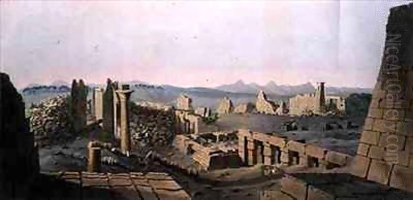 General View of the Ruins of the Great Temple of Carnac, discovered by G. Belzoni Oil Painting by Giovanni Battista Belzoni