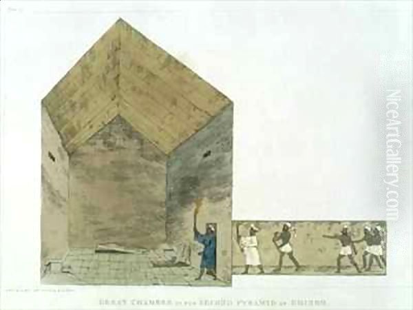 The Great Chamber in the second pyramid of Ghizeh Oil Painting by Giovanni Battista Belzoni