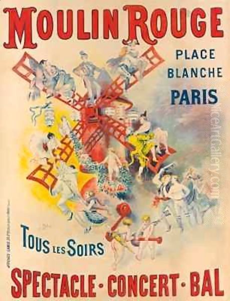 Poster advertising the Moulin Rouge Oil Painting by Jose Belon