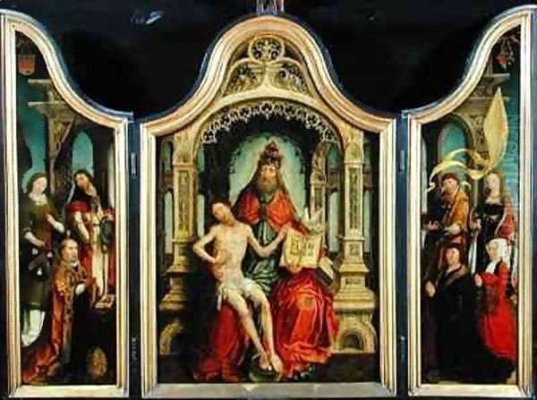 Triptych of the Trinity Oil Painting by Jean Bellegambe the Elder