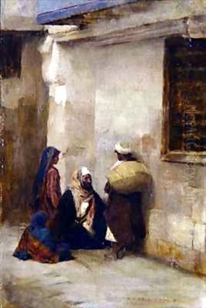 Street Corner in Cairo Oil Painting by Robert Anning Bell