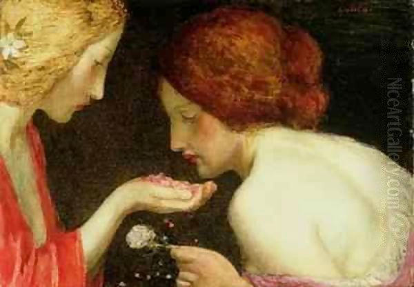 Rose Petals Oil Painting by Robert Anning Bell