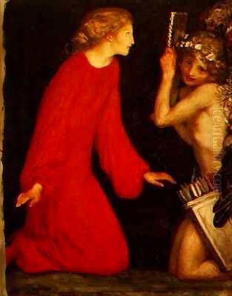 Cupid's Mirror Oil Painting by Robert Anning Bell