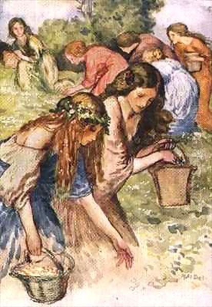 There is a meadow by the River's side, a flock of nymphs I chanced to espy Oil Painting by Robert Anning Bell