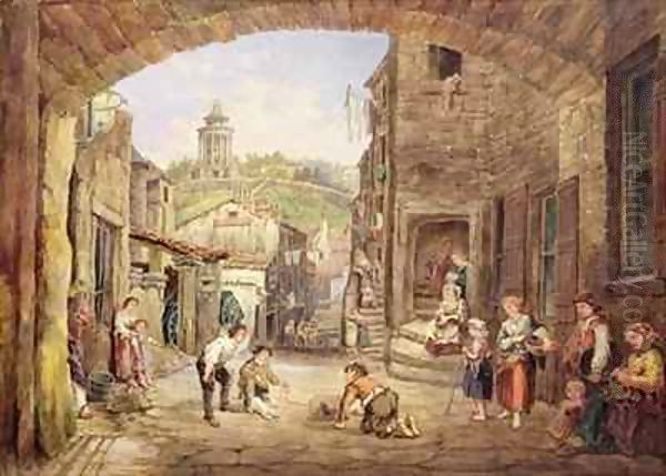 Burns Monument, View from Campbell's Close, Edinburgh Oil Painting by John Bell