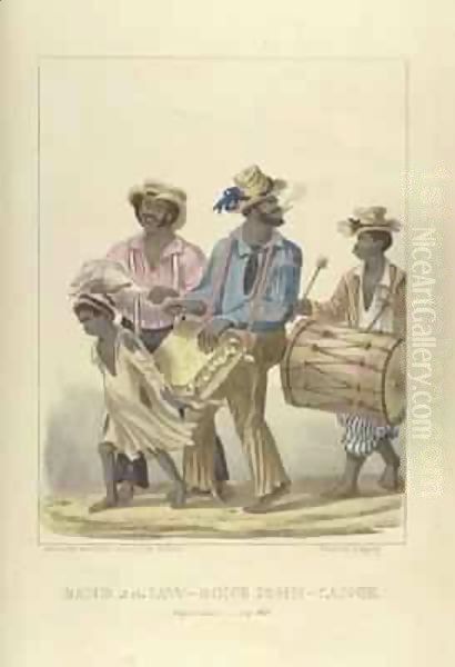 Band of the Jaw-Bone John-Canoe Oil Painting by Isaac Mendes Belisario