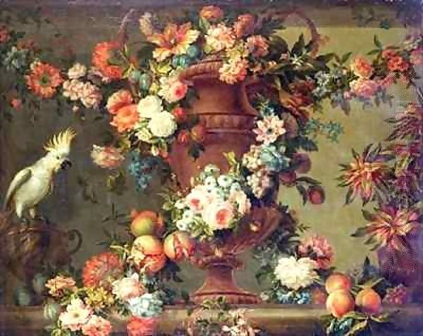 An Abundance of Fruit and Flowers Oil Painting by Jean Baptiste Belin de Fontenay