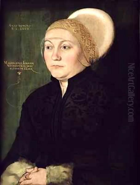 Portrait of Magdalena Neudorffer (1487-c.1544) Oil Painting by Barthel Beham