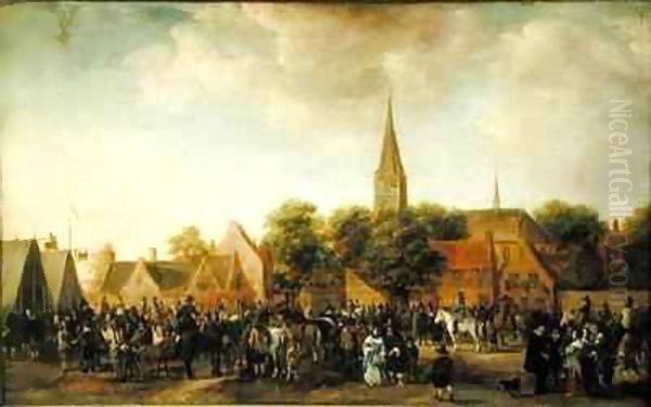 Horse Market at Valkenburg by Sybrand Van Beest