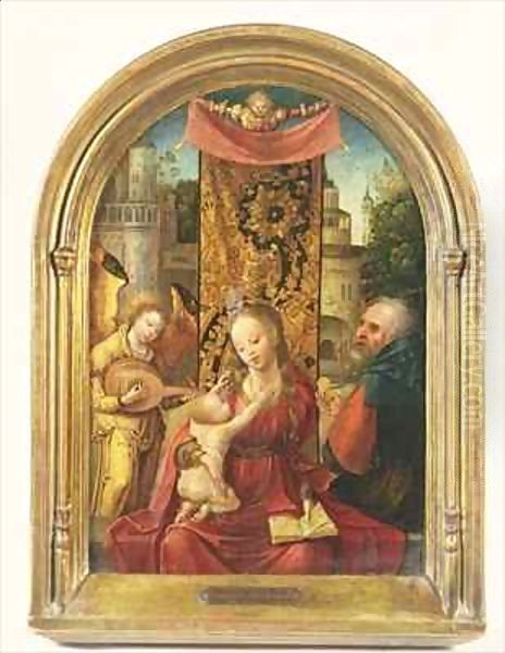 The Madonna and Child Enthroned Oil Painting by Joost de Beer