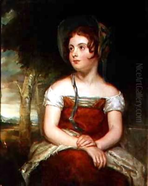 Portrait of a girl, possibly the artist's daughter Oil Painting by Sir William Beechey