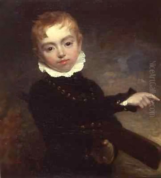 Boy with a Cricket Bat Oil Painting by Sir William Beechey