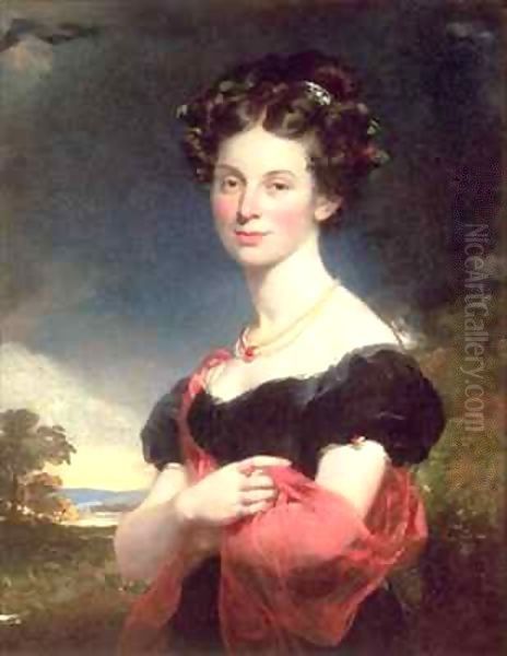 Portrait of a Lady in a Black Dress Oil Painting by Sir William Beechey