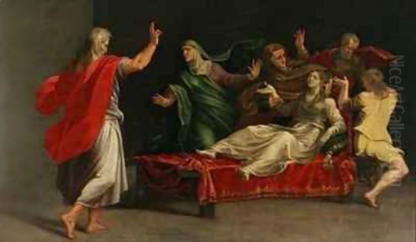 The Raising of Drusiana Oil Painting by Girolamo Mazzola Bedoli