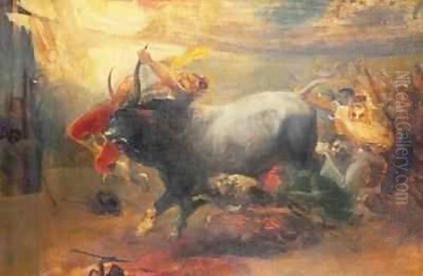 The Bullfight Oil Painting by Joaquin Dominguez Becquer