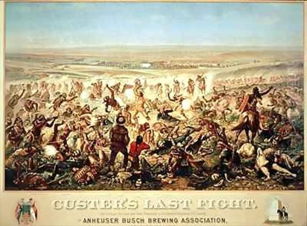 Custer's Last Fight Oil Painting by Otto Becker