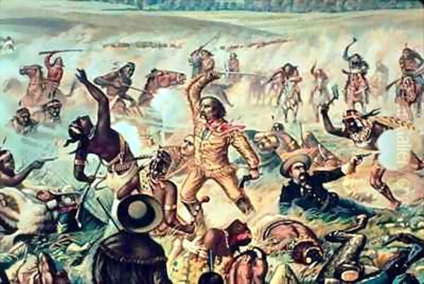 Custer's Last Fight 2 Oil Painting by Otto Becker