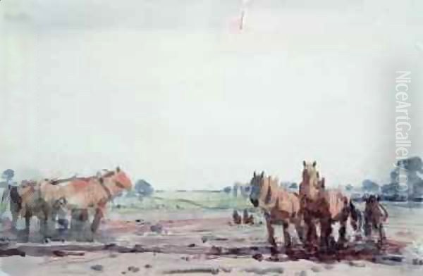 Plough Horses Oil Painting by Harry Becker