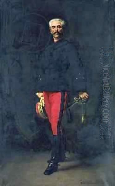 General Gaston Auguste (1830-1909) Marquis de Gallifet Oil Painting by Georges Becker