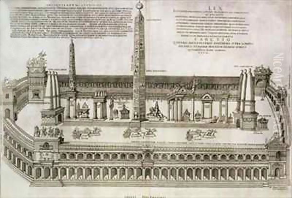 Plan of the Circus Maximus, Rome Oil Painting by Nicolas Beautrizet