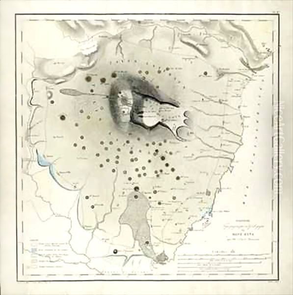 Topographical and Geological Study of Mount Etna Oil Painting by Elie de Beaumont