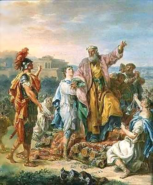 Landscape with Classical Figures Oil Painting by Jacques-Antoine Beaufort