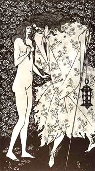 The Mysterious Rose Garden Oil Painting by Aubrey Vincent Beardsley