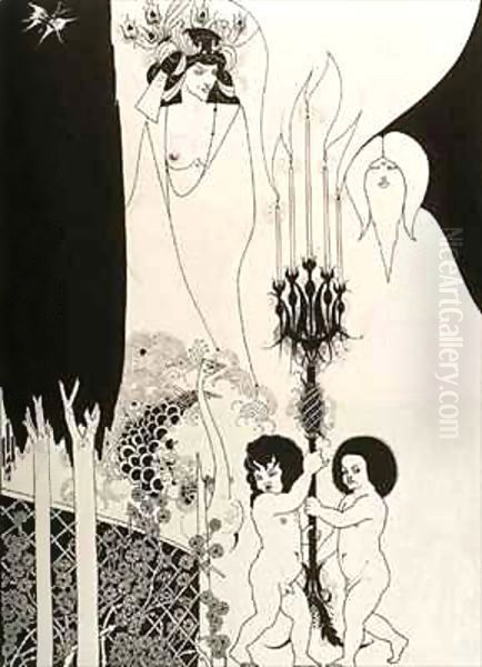 The Eyes of Herod, Salome Oil Painting by Aubrey Vincent Beardsley