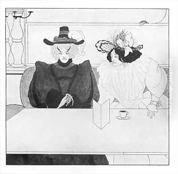 Black Coffee Oil Painting by Aubrey Vincent Beardsley