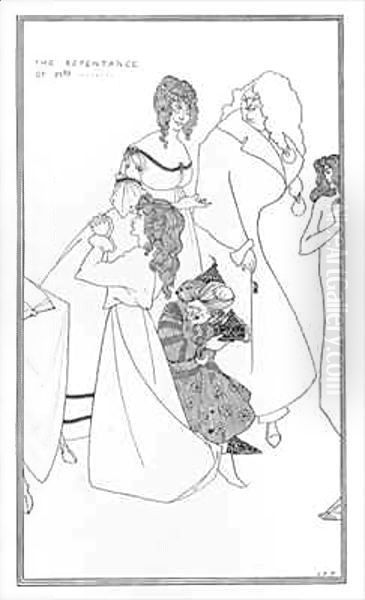 The Repentance of Mrs... Oil Painting by Aubrey Vincent Beardsley