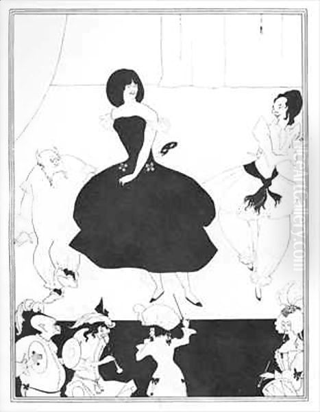 Illustration of the comedy-ballet 'Marionettes III' Oil Painting by Aubrey Vincent Beardsley