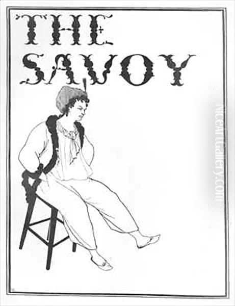 Front Cover illustration for 'The Savoy' Oil Painting by Aubrey Vincent Beardsley