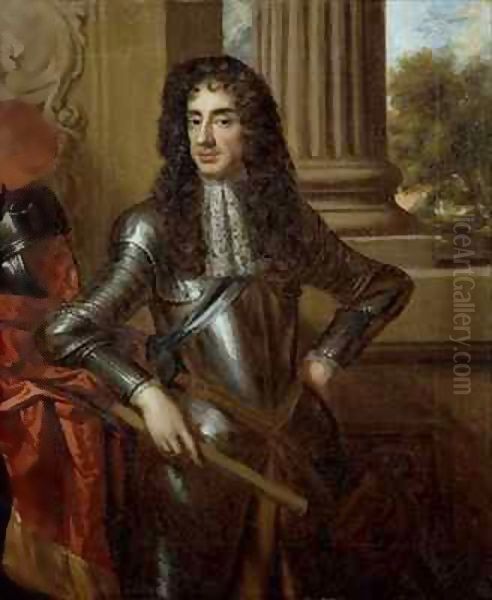 Portrait of King Charles II (1630-85) after Sir Peter Lely (1618-80) Oil Painting by Mary Beale