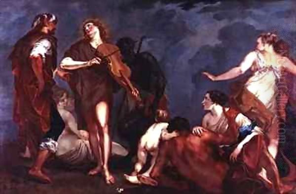 Apollo and Marsyas Oil Painting by Giuseppe Bazzani