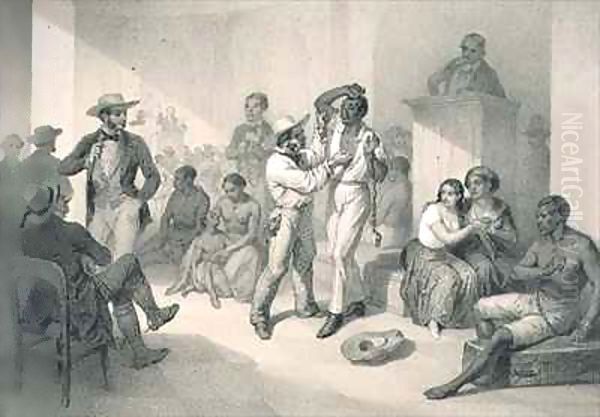 The Sale of Uncle Tom at the Slave Market, plate 9 from 'Uncle Tom's Cabin' Oil Painting by Adolphe Jean-Baptiste Bayot