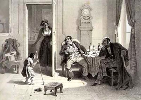 The Sale of Little Henry, plate 2 from 'Uncle Tom's Cabin' Oil Painting by Adolphe Jean-Baptiste Bayot