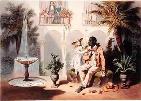 Tom and Evangeline, plate 5 from 'Uncle Tom's Cabin' 2 Oil Painting by Adolphe Jean-Baptiste Bayot