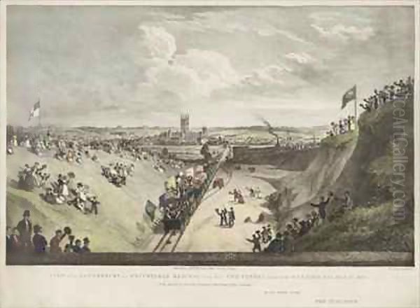 View of the Canterbury and Whitstable Railway from Over the Tunnel Taken on the Opening Day Oil Painting by Thomas Mann Baynes