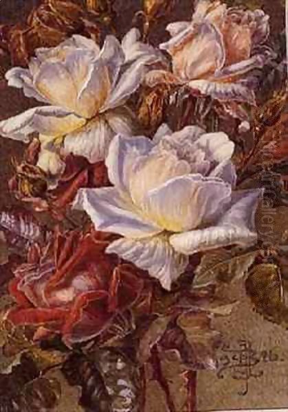 A Bunch of Roses Oil Painting by Fanny Jane Bayfield