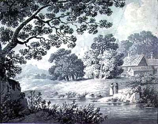 Landscape, showing a River in the Foreground Oil Painting by James Bayes