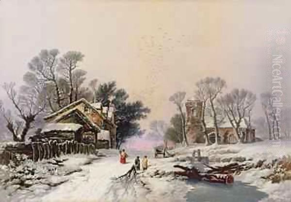 Winter Oil Painting by George Baxter