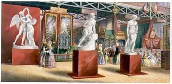 Sculptures - Interior View of the Great Exhibition 3 Oil Painting by George Baxter