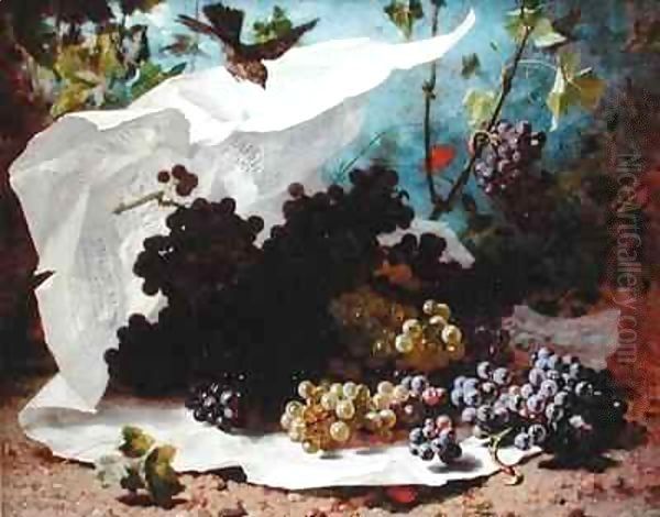 Still Life with Grapes Oil Painting by Charles-Jules-Nestor Bavoux