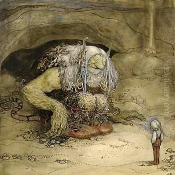 The Troll and the Boy Oil Painting by John Bauer