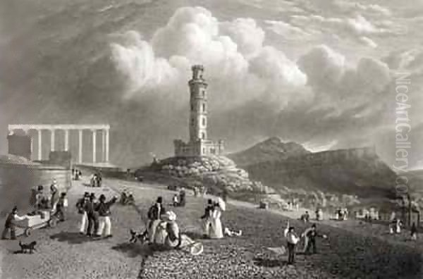 Nelson's Monument, Calton Hill, Edinburgh Oil Painting by Lieutenant-Colonel Batty