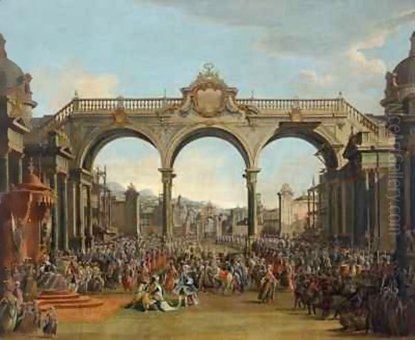 A scene from 'Didone Abbandonata' Oil Painting by Francesco Battaglioli