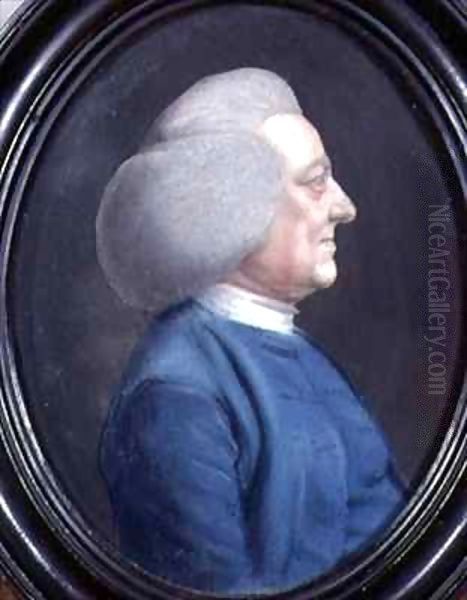 Portrait of a man wearing a Blue Coat Oil Painting by Lucas Bateman